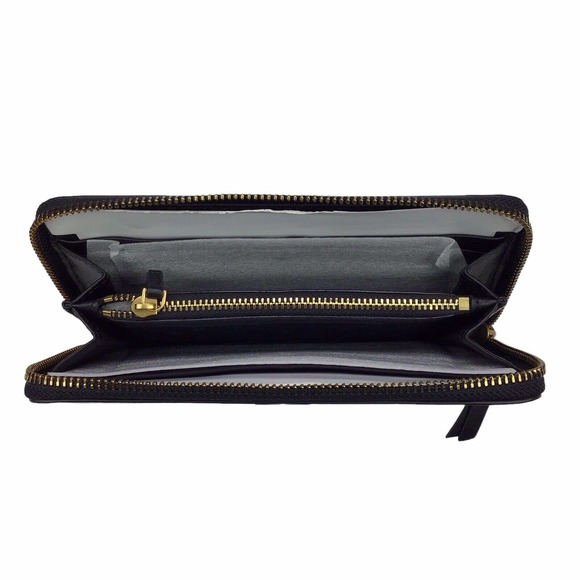 Tory Burch Black Lily Zip Continental Wallet One Size - Picture 4 of 7